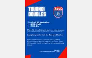 Tournoi de doubles - Vendredi 30/09