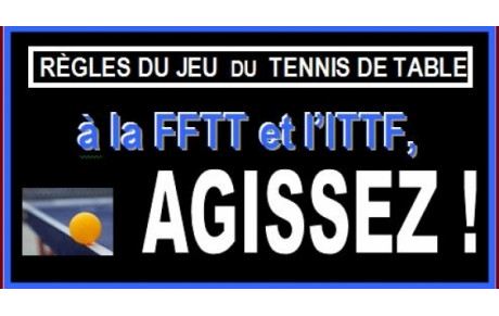 Pétition nationale : respect des règles du tennis de table