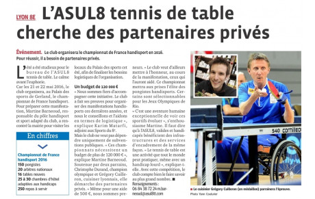 L'ASUL 8 TT cherche des partenaires privés (Le Progrès)