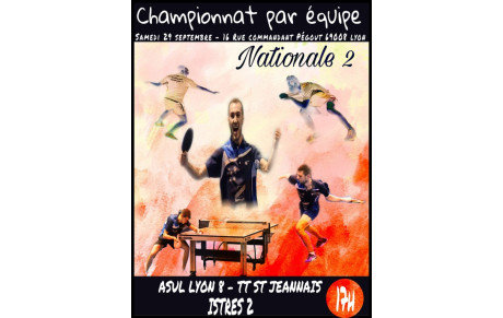 Championnat par équipe Nationale 2 samedi 29 septembre à 17h