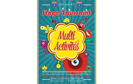 Stage Multi Activités de la Toussaint 2018