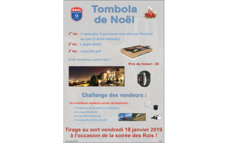 Tombola du club le vendredi 18 janvier 2019