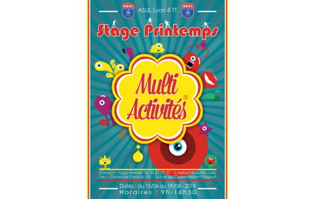 Stage Multi Activités vacances de printemps 2019