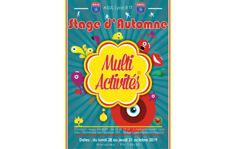 Stage Multi Activités vacances de Toussaint 2019